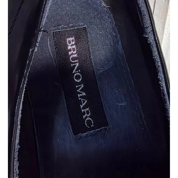 BRUNO MARC Mens Black Leather Square Toe Lace Up Dress Shoes Size 15